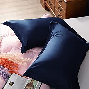 Set 2 fete de perna Relaxia Home Damasc Saten DeLux - 100% bumbac, bleumarin