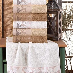 Pachet 6 prosoape Relaxia Home - Family Autumn, 100% Bumbac, dimensiune 50x90 cm